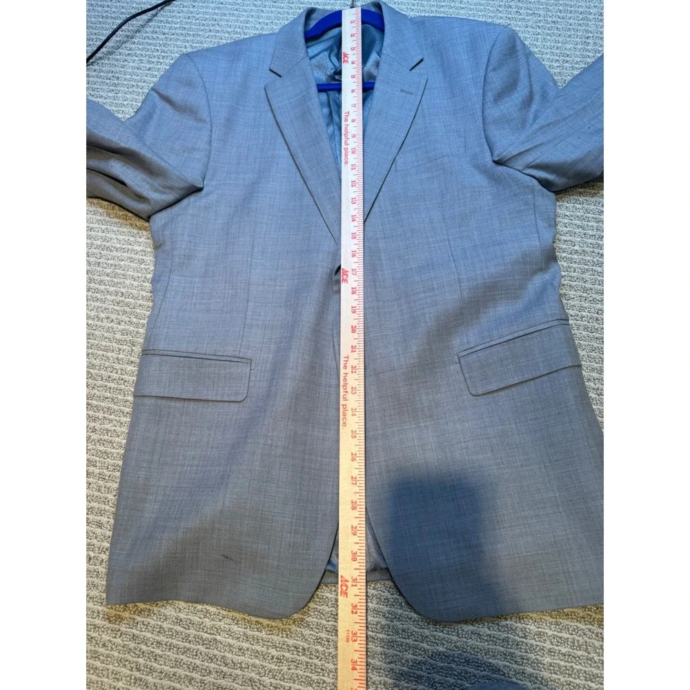 Mantoni Milan Italy Mens Light Gray‎ Super 140S Virgin Wool 2-Button Blazer Coat